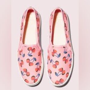 kate spade Pink Cherry Print Slip-On Sneakers